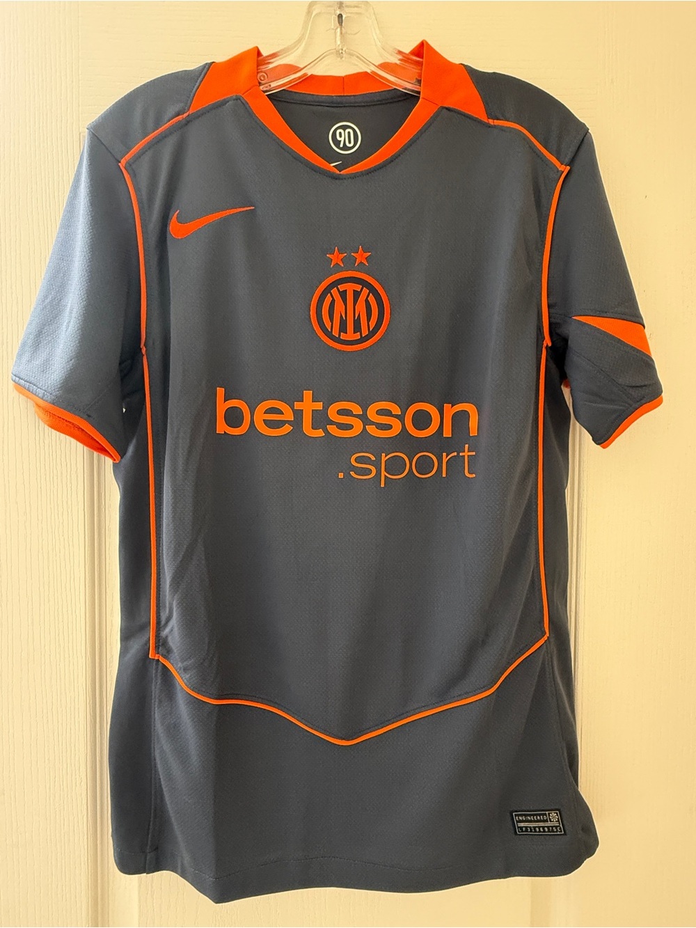 Nike Dark Gray and Orange Soccer Jersey Accent
